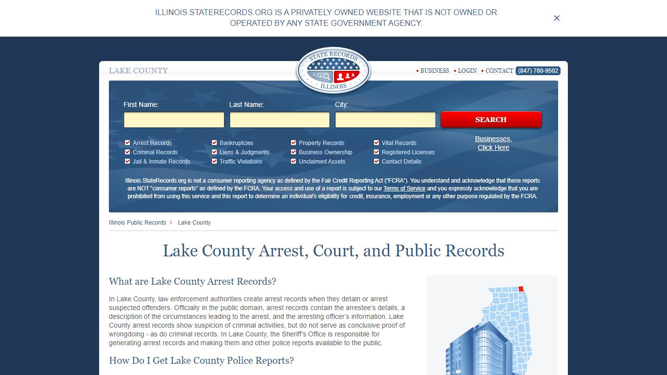 Lake County Arrest, Court, and Public Records